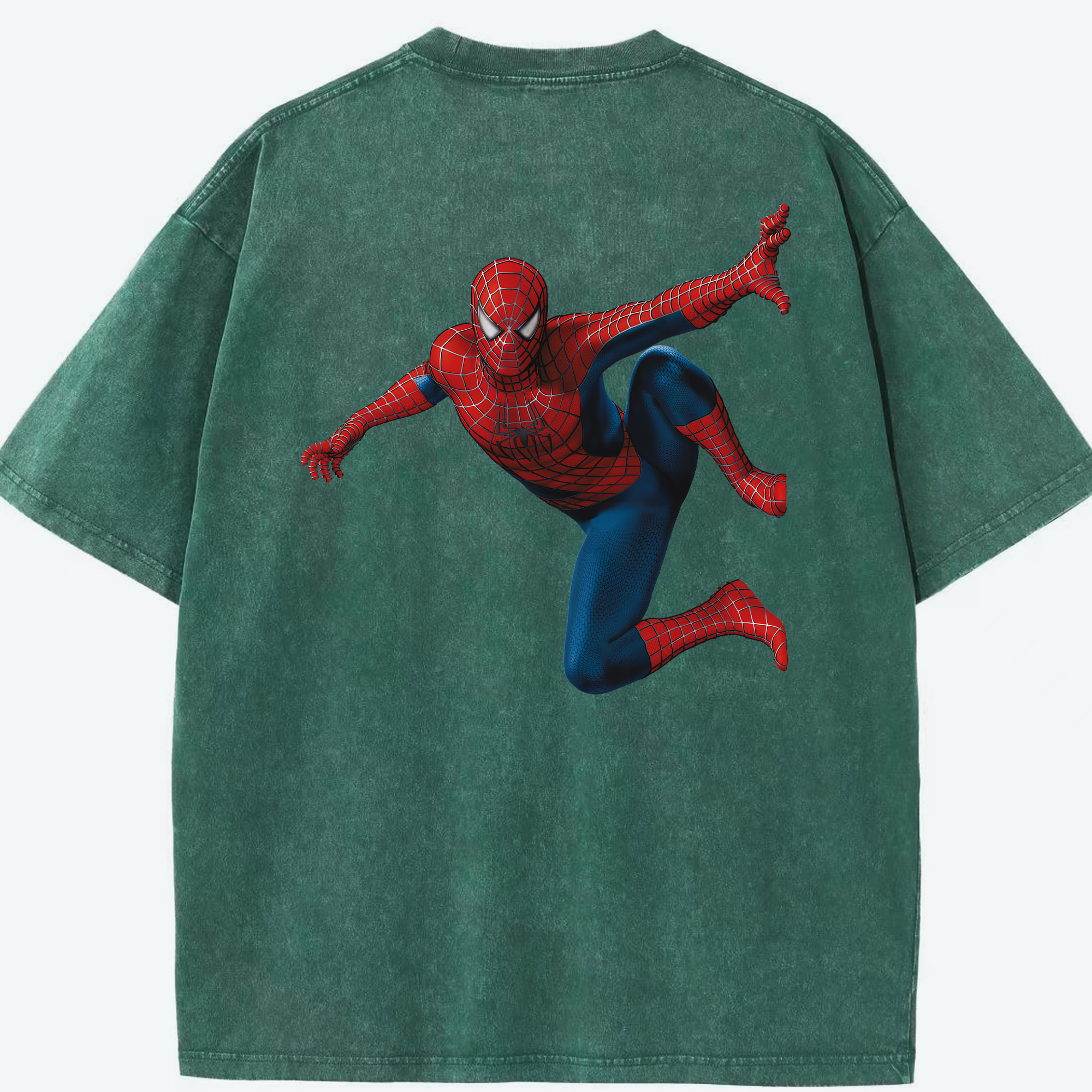 （画像用） Spider Man スパイダーマン 綿100% ヴィンテージ風 半袖Tシャツ（背面プリント）